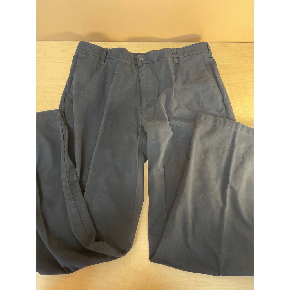 Merona Ultimate Khaki Mens Navy Blue Chino Pants 34x30 Straight Leg Business